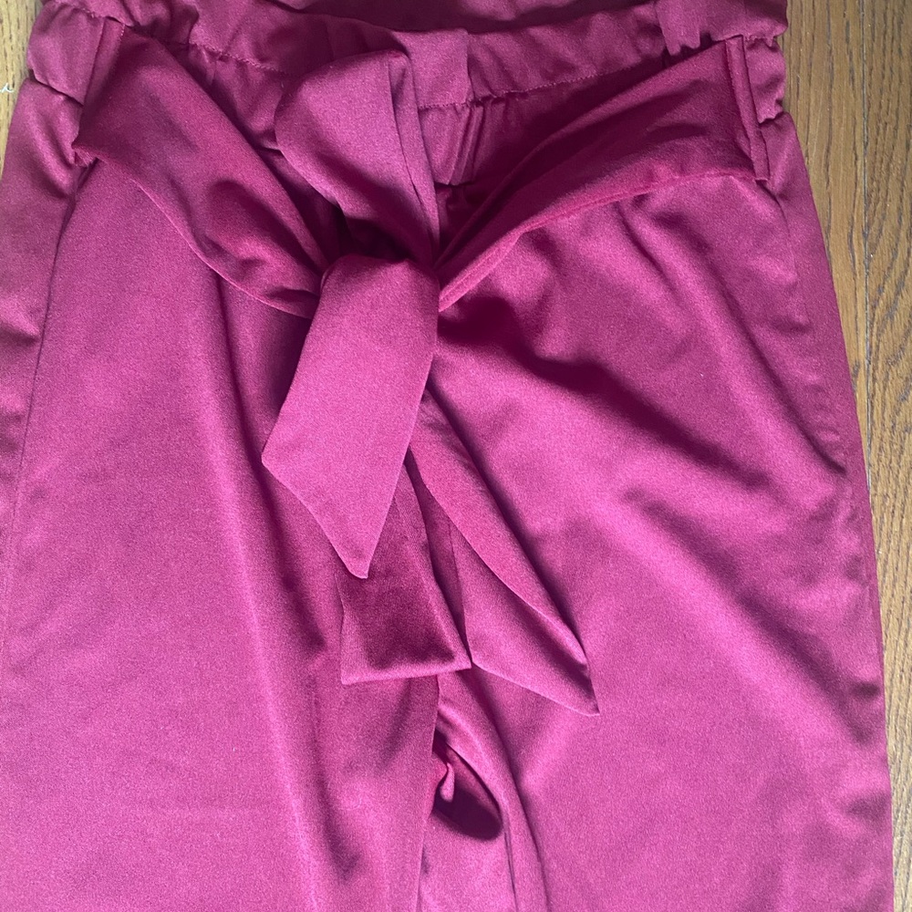 maroon pants with bow - Picture 7 of 8